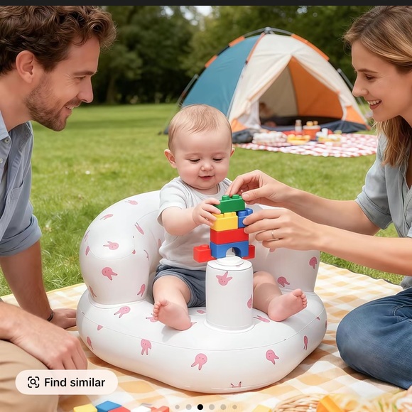 Adorable Bear Print Inflatable Chair - Picture 4 of 5